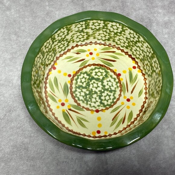 Temp-Tations Old World Green 5 inch Scalloped Edge Bowls Set Of 2 - Picture 4 of 9